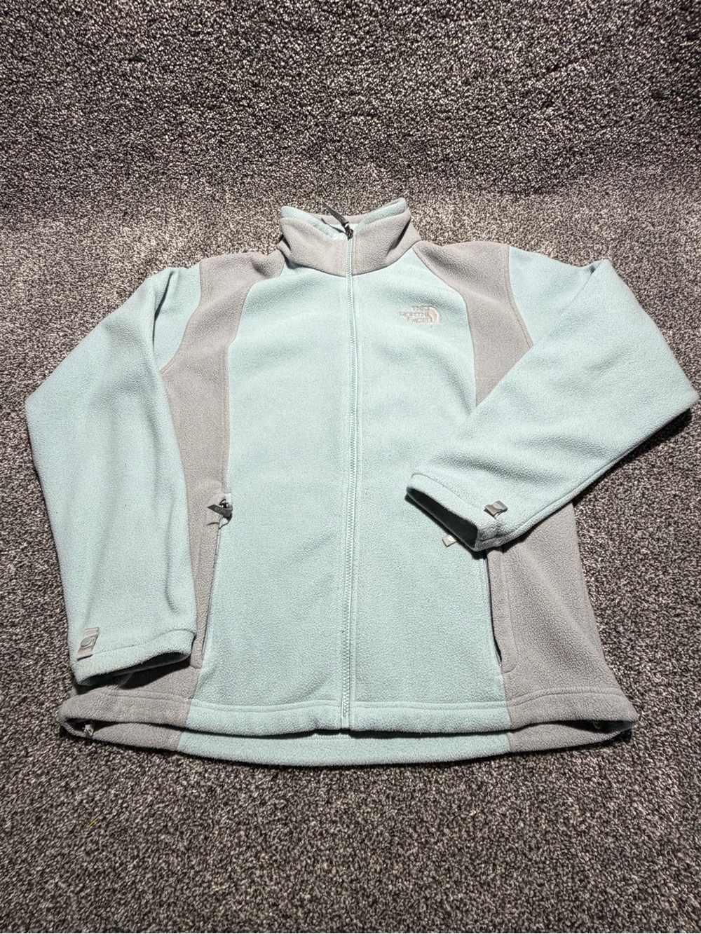 The North Face Light Blue & Gray Womens Full-Zip Fleece Jacket XL
